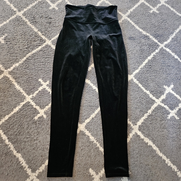 Spanx Velvet Leggings High Rise Full Length Black Size L - Picture 2 of 6